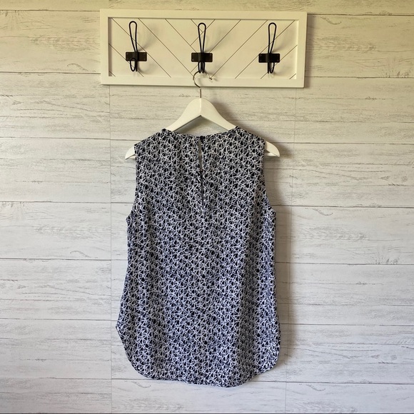 Michael Kors Sheer Sleeveless Blouse Blue Sz Medium - Picture 9 of 10